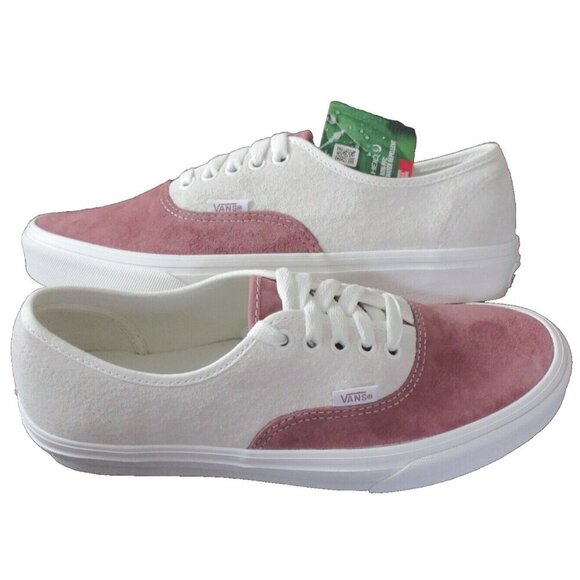 Vans Women's Authentic Pig Suede Withered Rose Pink White shoes Sizes NIB - Picture 1 of 5